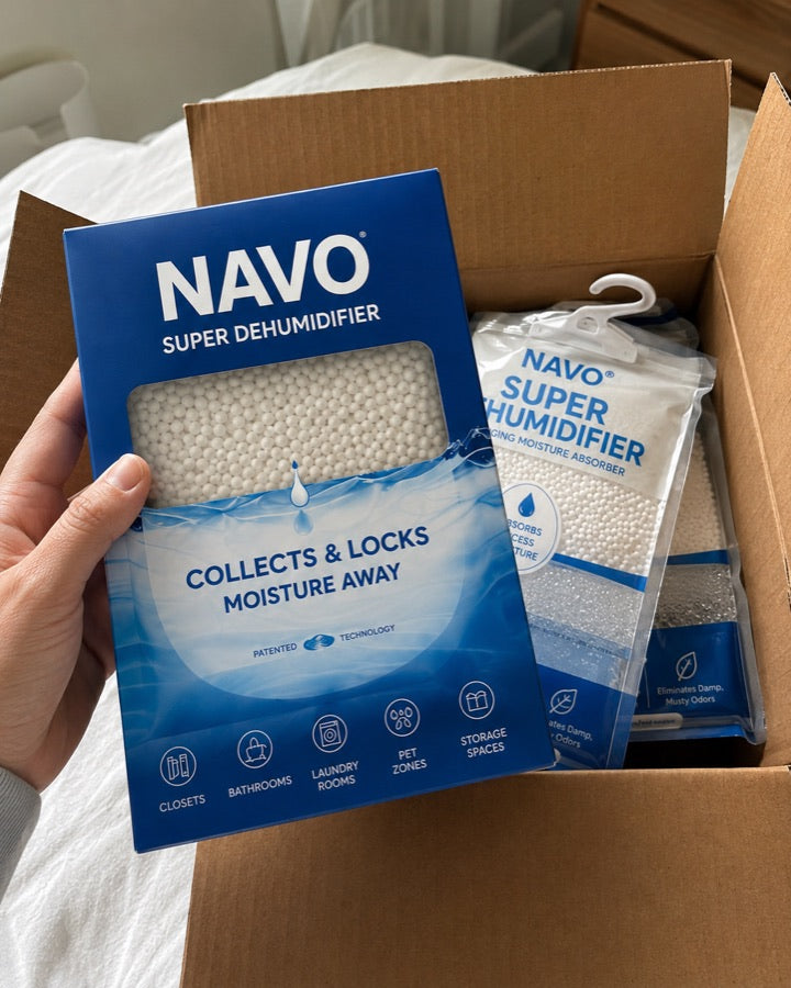 NAVO dehumidifier box being unpacked